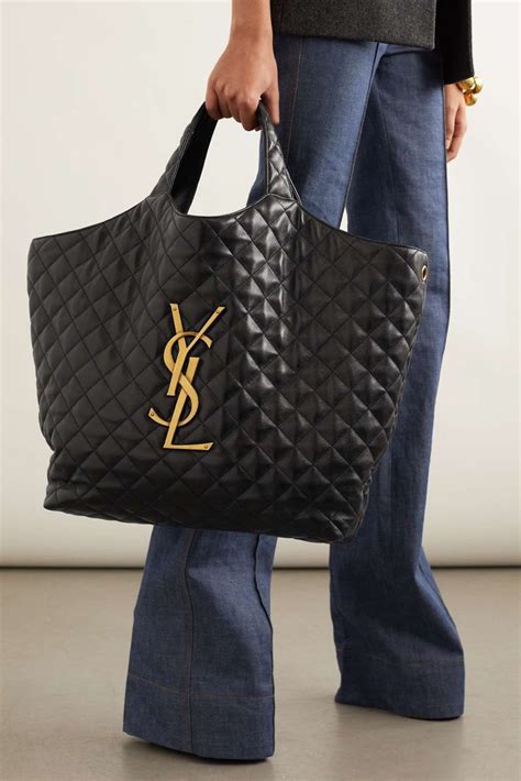 ysl black quilted tote bag|ysl tote bag price.